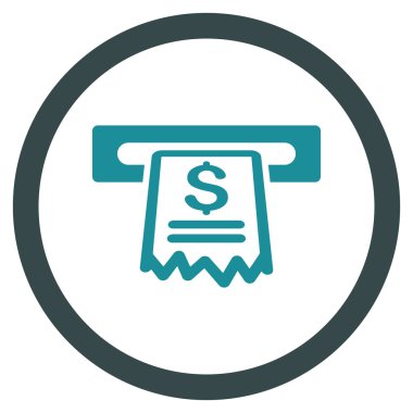 Kasiyer alış irsaliyesi düz yuvarlak vektör simgesi