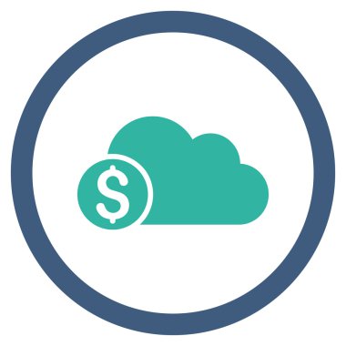 Bulut düz yuvarlak vektör simge bankacılık