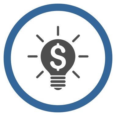 İş fikri ampul düz yuvarlak vektör simgesi