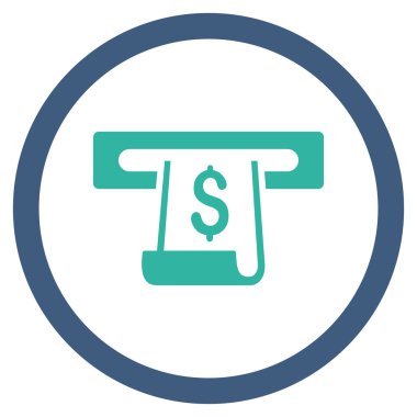 Kağıt giriş yuvası düz yuvarlak vektör simgesi