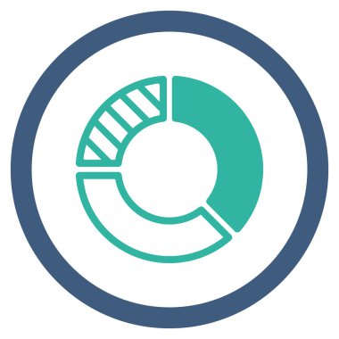 Pasta grafiği düz yuvarlak vektör simgesi