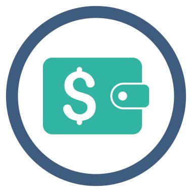 Çanta düz yuvarlak vektör simgesi