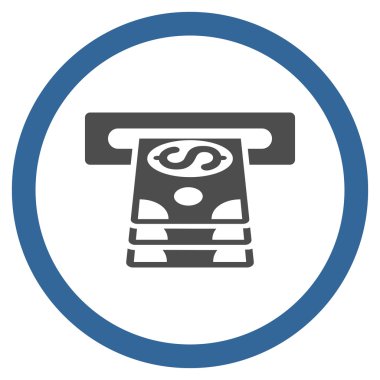 Vektör simge banka bankamatiğe düz yuvarlak