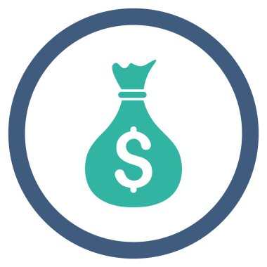 Para çantası düz yuvarlak vektör simgesi