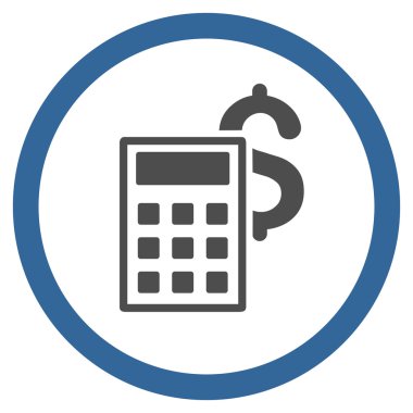 İş hesap makinesi düz yuvarlak vektör simgesi