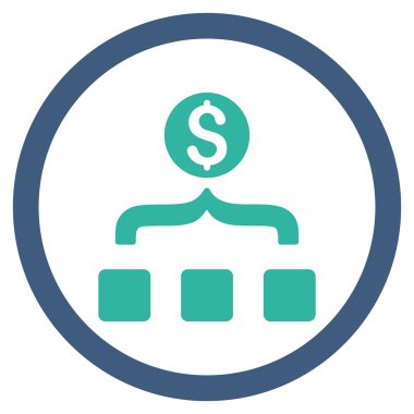 Para toplayıcı düz yuvarlak vektör simgesi