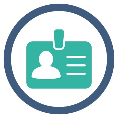 Kişi rozet düz yuvarlak vektör simgesi