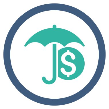 Para şemsiye koruma düz yuvarlak vektör simgesi