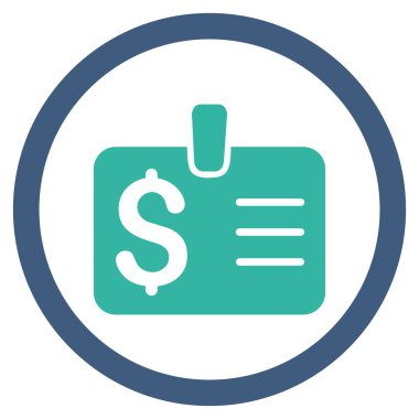 Doları rozet düz yuvarlak vektör simgesi