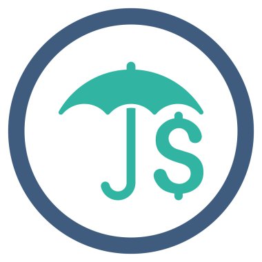 Mali şemsiye düz yuvarlak vektör simgesi