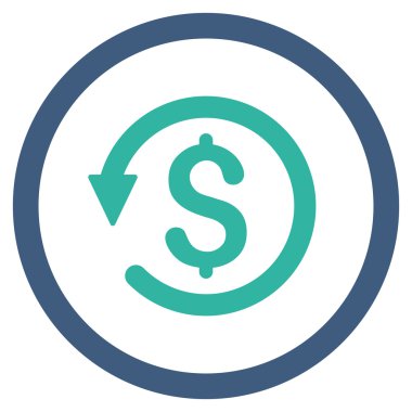 Ters ibraz düz yuvarlak vektör simgesi