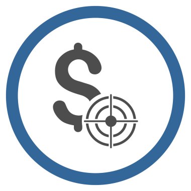 İş hedef düz yuvarlak vektör simgesi