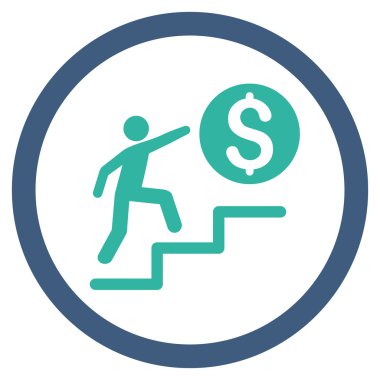 İş adımları düz yuvarlak vektör simgesi