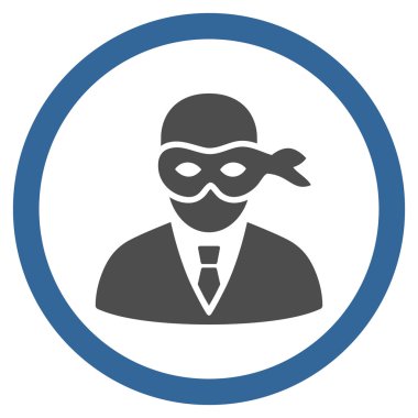 Maskeli hırsız düz yuvarlak vektör simgesi
