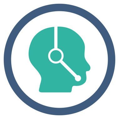 Çağrı Merkezi operatörü düz yuvarlak vektör simgesi