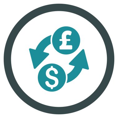 Doları Lirası Döviz düz yuvarlak vektör simgesi