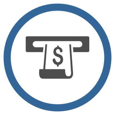 Kağıt giriş yuvası düz yuvarlak vektör simgesi