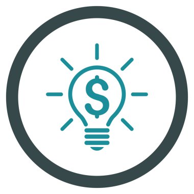 Elektrik ışık fiyat düz yuvarlak vektör simgesi