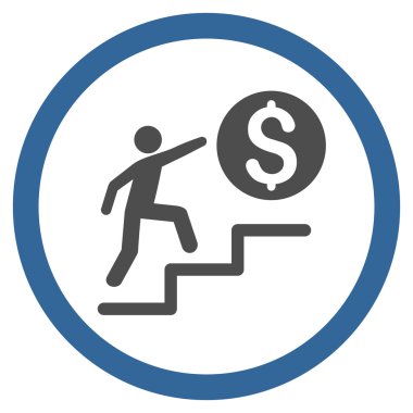 İş adımları düz yuvarlak vektör simgesi