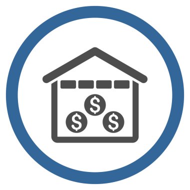 Para depo düz yuvarlak vektör simgesi