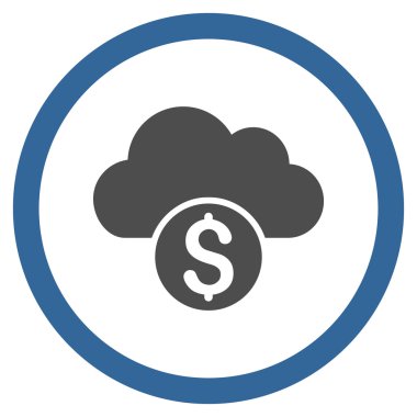 Düz yuvarlak vektör simge bankacılık bulut