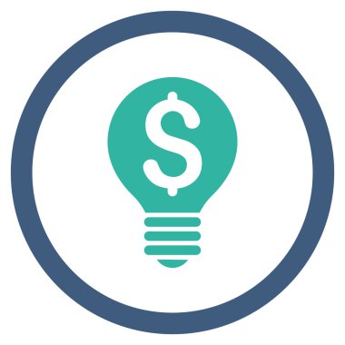 İş Patent ampul düz yuvarlak vektör simgesi