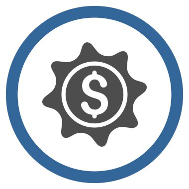 Para etiket düz yuvarlak vektör simgesi