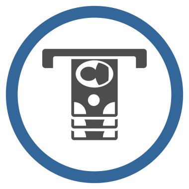 Banknot düz yuvarlak vektör simge çekilme