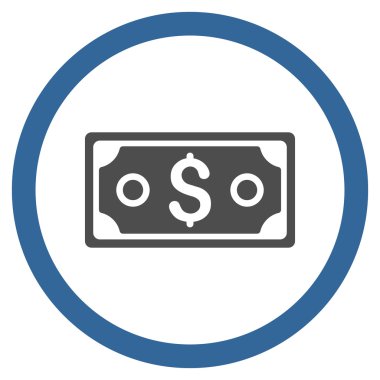 Vektör simge Doları banknot düz yuvarlak