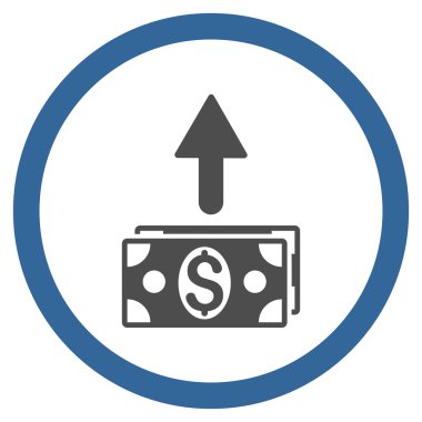 Vektör simge banknotlar düz yuvarlak göndermek