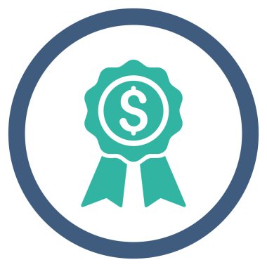 İş Ödülü düz yuvarlak vektör simgesi