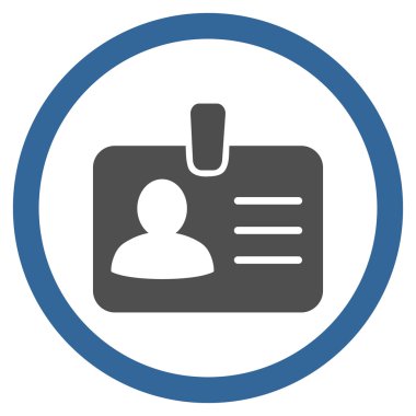 Kişi rozet düz yuvarlak vektör simgesi