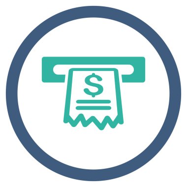 Kasiyer alış irsaliyesi düz yuvarlak vektör simgesi