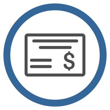 Doları Çek düz yuvarlak vektör simgesi