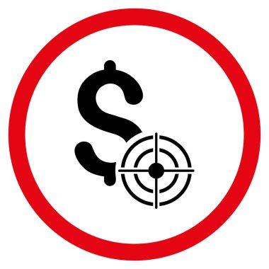 İş hedef düz yuvarlak vektör simgesi