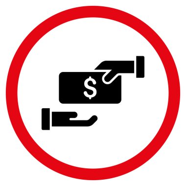 Rüşvet düz yuvarlak vektör simgesi