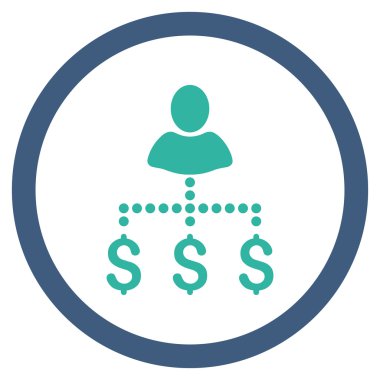 Kişi ödeme düz yuvarlak vektör simgesi