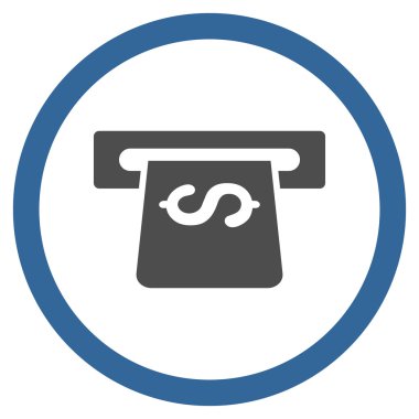 ATM düz yuvarlak vektör simgesi