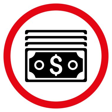 Vektör simge Doları banknot düz yuvarlak