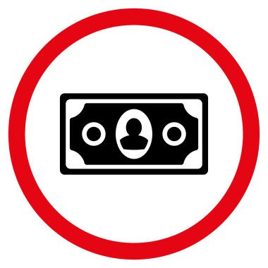 Banknot düz yuvarlak vektör simgesi