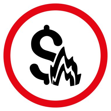 Yangın felaketi düz yuvarlak vektör simgesi