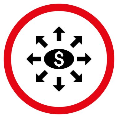 Kitle Fişleri Paraya Çevirme düz yuvarlak vektör simgesi