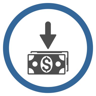 Doları banknot düz yuvarlak vektör simge olsun