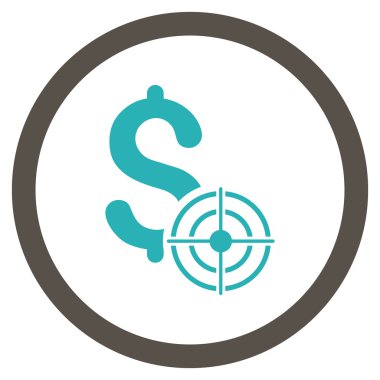 İş hedef düz yuvarlak vektör simgesi