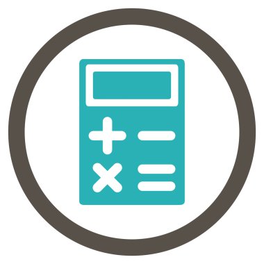 Hesap makinesi düz yuvarlak vektör simgesi