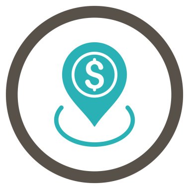 Banka düz yuvarlak vektör simgesi yerleştir