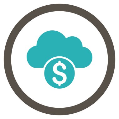 Düz yuvarlak vektör simge bankacılık bulut