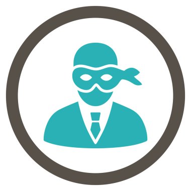 Maskeli hırsız düz yuvarlak vektör simgesi