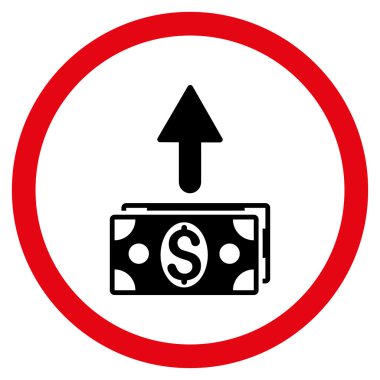 Vektör simge banknotlar düz yuvarlak göndermek