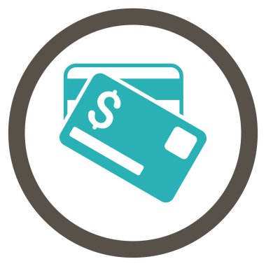 Kredi kartları düz yuvarlak vektör simgesi